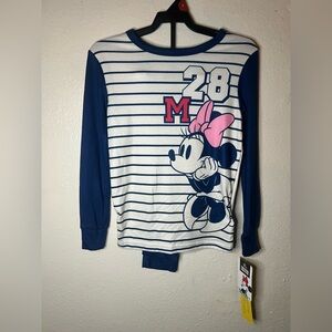 Disney Minnie Mouse Striped Pajama Set - Blue and Pink